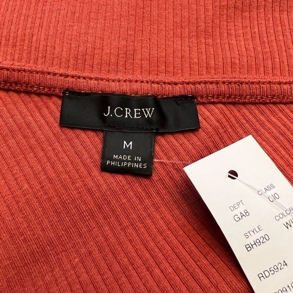 J. Crew one shoulder vintage rib size M orange rust asymmetrical - Picture 11 of 11
